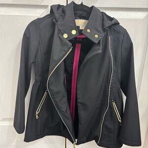 Michael Kors Black Softshell Jacket with Gold Accents